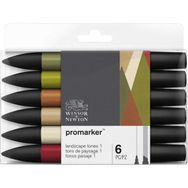 Winsor Newton Manzara Tonlar Seti 1 6 Renk Promarker Kalem