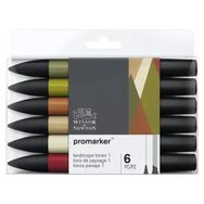 Winsor Newton Promarker Manzara Tonlar Seti 1 6 Renk Grafik Kalemi