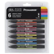 Winsor Newton Promarker Ten Renkleri Seti 6 Renk Grafik Kalemi