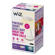 WiZ Portre masa lambası ayarlanabilir beyaz, farklı beyaz tonları seçimi, kısılabilir, ev ofisinde video aramaları için uygundur, Wi-Fi üzerinden uygulama/ses üzerinden akıllı kontrol, beyaz