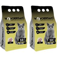 Wondersand Çiçek Kokulu İnce Tane Topaklanan 2x10 lt Kedi Kumu