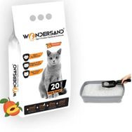 Wondersand Premium 20 lt Beyaz Bentonit İnce Taneli Şeftali Kokulu Topaklanan Kedi Kumu