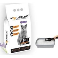 Wondersand Premium Beyaz Bentonit İnce Taneli Lavanta Kokulu Topaklanan 20 lt Kedi Kumu