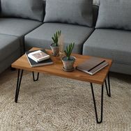 Woodesk CPT2860-80 Tik Tarz Masif Ağaç 80x40 cm Orta Sehpa