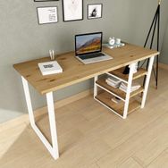 Woodesk CPT4616-140 Natural Dizayn Masif Ağaç Çalışma Masası