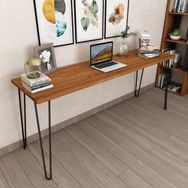 Woodesk CPT4619-180 Dekor Masif Ağaç Tik Renk 180x50 Çalışma Masası