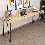 Woodesk CPT4620-180 Dekor Masif Ağaç Natural Renk 180x50 Çalışma Masası