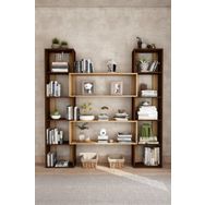 Woodesk CPT6013-200 Ceviz Dublin Masif Ağaç 190x200 cm Kitaplık