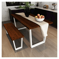 Woodesk CPT7522-140 140x70 cm Mayıs Masif Ceviz Banklı Yemek Masası