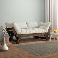 Woodesk CPT8128-210 Adalar Masif Ceviz-Kırık Beyaz Renk 2'li Kanepe
