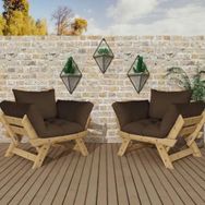 Woodesk CPT8541-NK Adalar Natural-Kahve Renk 1+1 Bahçe Takımı