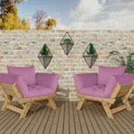 Woodesk CPT8546-NP Adalar Natural Pembe 1+1 Bahçe Takımı