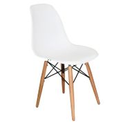 Woodesk SND3005-BYZ Luna Ağaç Ayaklı Eames Beyaz Sandalye