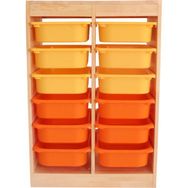 Wood&Joy 12 Gözlü Doğal Ahşap Çok Amaçlı Oyuncak Dolabı