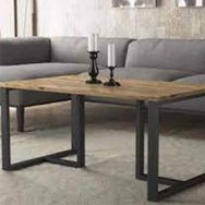Wood'n Love Ada Metal Ayaklı Atlantik Çam-Siyah Orta Sehpa