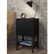 Wood'n Love Maria Premium Siyah Dolap Raf Metal Ayaklı Komodin