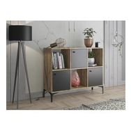 Wood'n Love Orbit 3 Kapaklı Metal Ayaklı Çok Amaçlı Atlantik Çam-Siyah Dolap Konsol