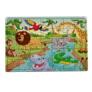 Woodylife Nehir Yüzen Hayvanlar 35 Parça Puzzle Eğitici Çocuk Oyuncak Ahşap Yapboz