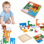 Woodylife Puzzle Çocuk Oyuncak Denge Tetrisi Oyunu Çocuk Oyuncak Ahşap Yapboz