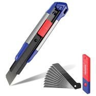 Workpro WP212022 18 mm Ağır Hizmet Alüminyum Kasa Maket Bıçağı ve 10 Adet Yedek Bıçak
