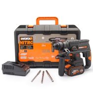 Worx WX381 20V 4.0 Ah 2J Li-Ion 3 Parça Delme Ucu Tek Akülü Şarjlı Profesyonel SDS-Plus Pnomatik Kırıcı Delici
