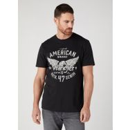 Wrangler W752D3XV6 Bisiklet Yaka Siyah Erkek T-Shirt