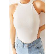 Xhan 0YZK2-10385 Kadın Beyaz Karkorse Kolsuz Bluz