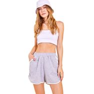 Xhan 2YXK5-46364 Gri Biyeli Kadın Şort