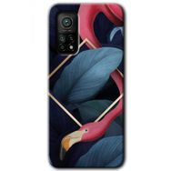 Xiaomi Mi 10 T Hd Desen Baskılı Flamingo Yaprak Arka Kapak Kılıf