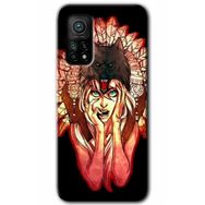 Xiaomi Mi 10 T Pro Hd Desen Baskılı Kurt Kız Arka Kapak Kılıf