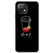 Xiaomi Mi 11 Coffee Battery Baskılı Uyumlu Silikon Kılıf