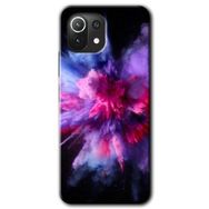 Xiaomi Mi 11 Color Splash Purple Baskılı Uyumlu Silikon Kılıf