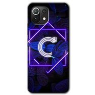 Xiaomi Mi 11 Dark Neon Yaprak Ç Harfi Baskılı Uyumlu Silikon Kılıf