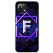 Xiaomi Mi 11 Dark Neon Yaprak F Harfi Baskılı Uyumlu Silikon Kılıf