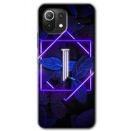 Xiaomi Mi 11 Dark Neon Yaprak I Harfi Baskılı Uyumlu Silikon Kılıf
