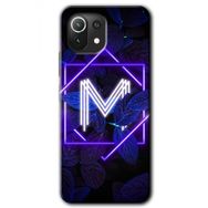 Xiaomi Mi 11 Dark Neon Yaprak M Harfi Baskılı Uyumlu Silikon Kılıf