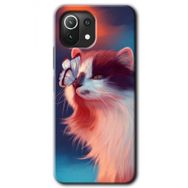 Xiaomi Mi 11 Lite Hd Desen Baskılı Cat Butterfly Arka Kapak Kılıf