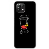 Xiaomi Mi 11 Lite Hd Desen Baskılı Coffee Battery Arka Kapak Kılıf