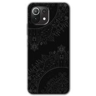 Xiaomi Mi 11 Siyah Mandala Baskılı Uyumlu Silikon Kılıf
