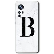 Xiaomi Mi 12 Beyaz Mermer Desenli B Harfi Baskılı Uyumlu Silikon Kılıf