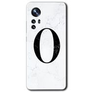 Xiaomi Mi 12 Beyaz Mermer Desenli Ö Harfi Baskılı Uyumlu Silikon Kılıf