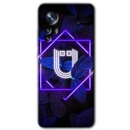 Xiaomi Mi 12 Pro Dark Neon Yaprak U Harfi Baskılı Uyumlu Silikon Kılıf