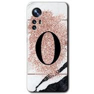 Xiaomi Mi 12 Pro Pembe Mermer Desenli Ö Harfi Baskılı Uyumlu Silikon Kılıf