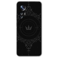 Xiaomi Mi 12 Pro Siyah Mandala 1 Baskılı Uyumlu Silikon Kılıf