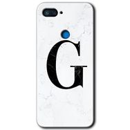 Xiaomi Mi 8 Lite Beyaz Mermer Desenli G Harfi Baskılı Uyumlu Silikon Kılıf