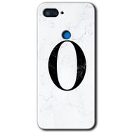 Xiaomi Mi 8 Lite Beyaz Mermer Desenli O Harfi Baskılı Uyumlu Silikon Kılıf
