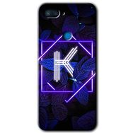 Xiaomi Mi 8 Lite Dark Neon Yaprak K Harfi Baskılı Uyumlu Silikon Kılıf