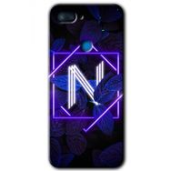 Xiaomi Mi 8 Lite Dark Neon Yaprak N Harfi Baskılı Uyumlu Silikon Kılıf