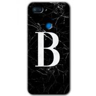 Xiaomi Mi 8 Lite Siyah Mermer Desenli B Harfi Baskılı Uyumlu Silikon Kılıf
