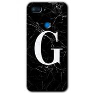 Xiaomi Mi 8 Lite Siyah Mermer Desenli G Harfi Baskılı Uyumlu Silikon Kılıf